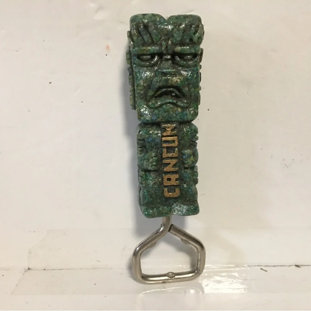 Vintage Cancun Mexico Aztec Totem Resin Bottle Opener